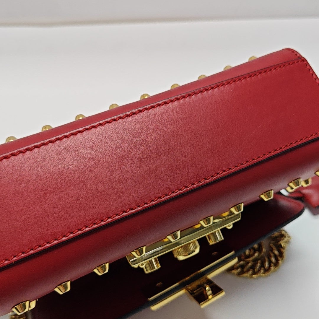 Padlock Small Calfskin Red
