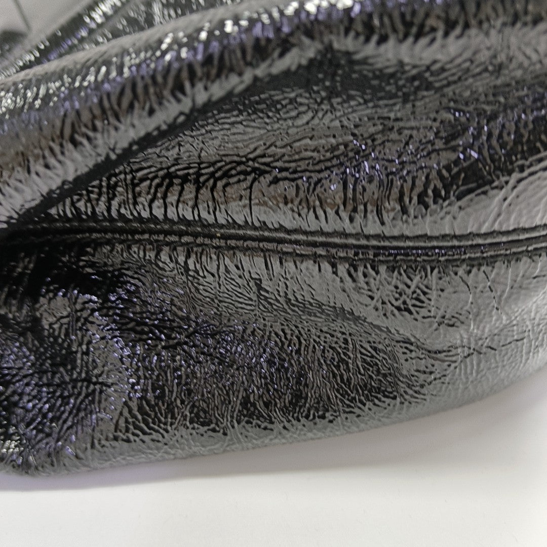 Soho Large Quilted Patent Leather Black