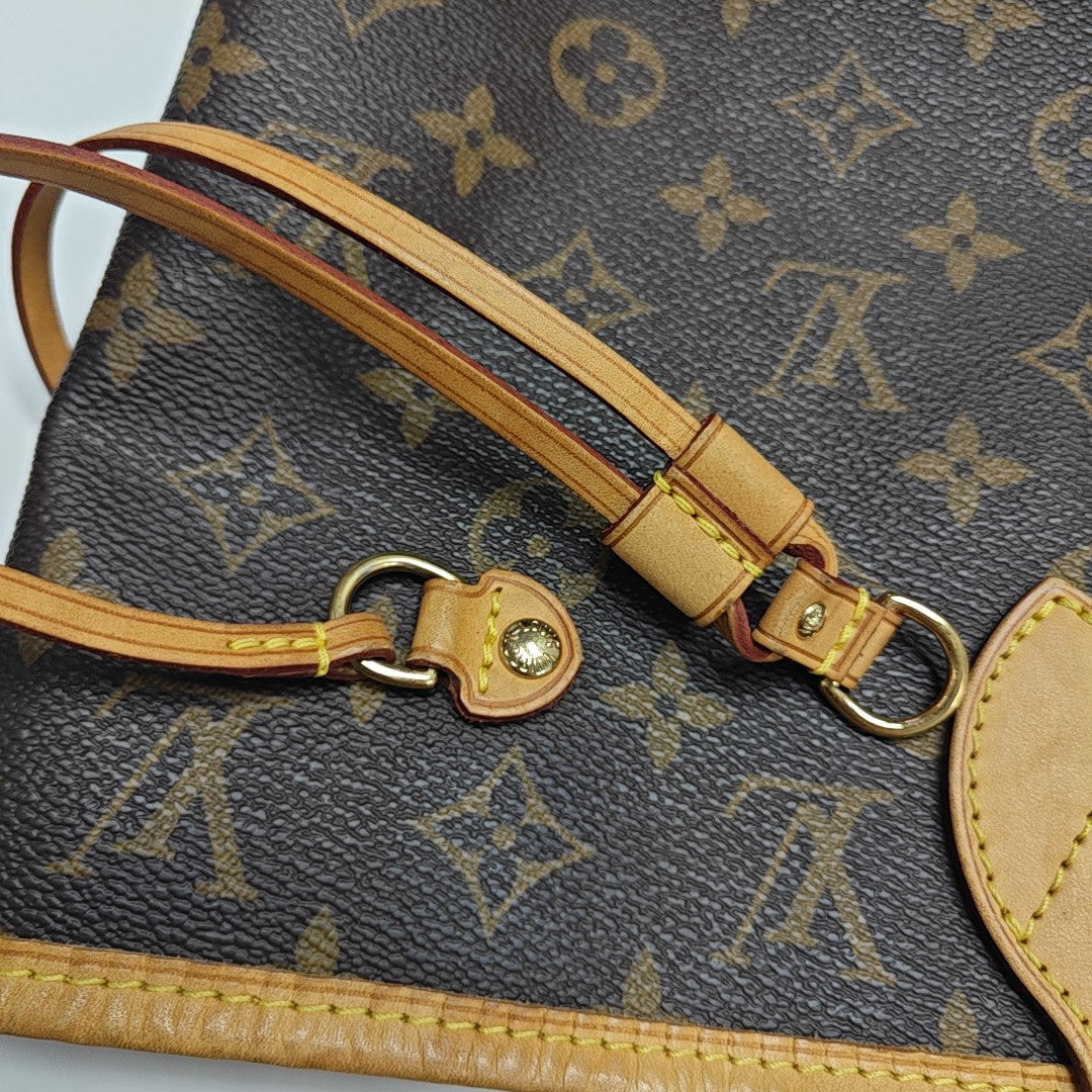 NEVERFULL MM Monogram Coated Canvas Brown
