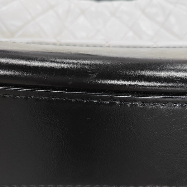 GABRIELLE Large Quilted Calfskin White