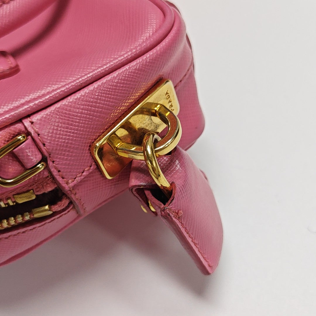 Saffiano Calfskin Shoulder Bag Pink