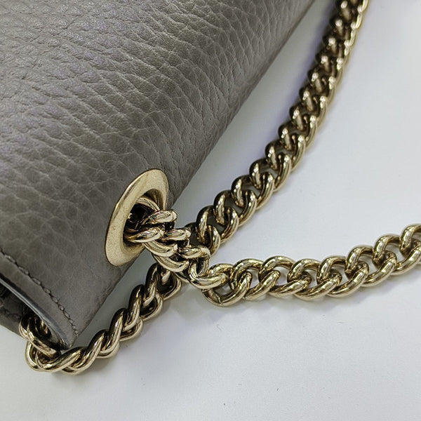 Interlocking G Small Calfskin Gray