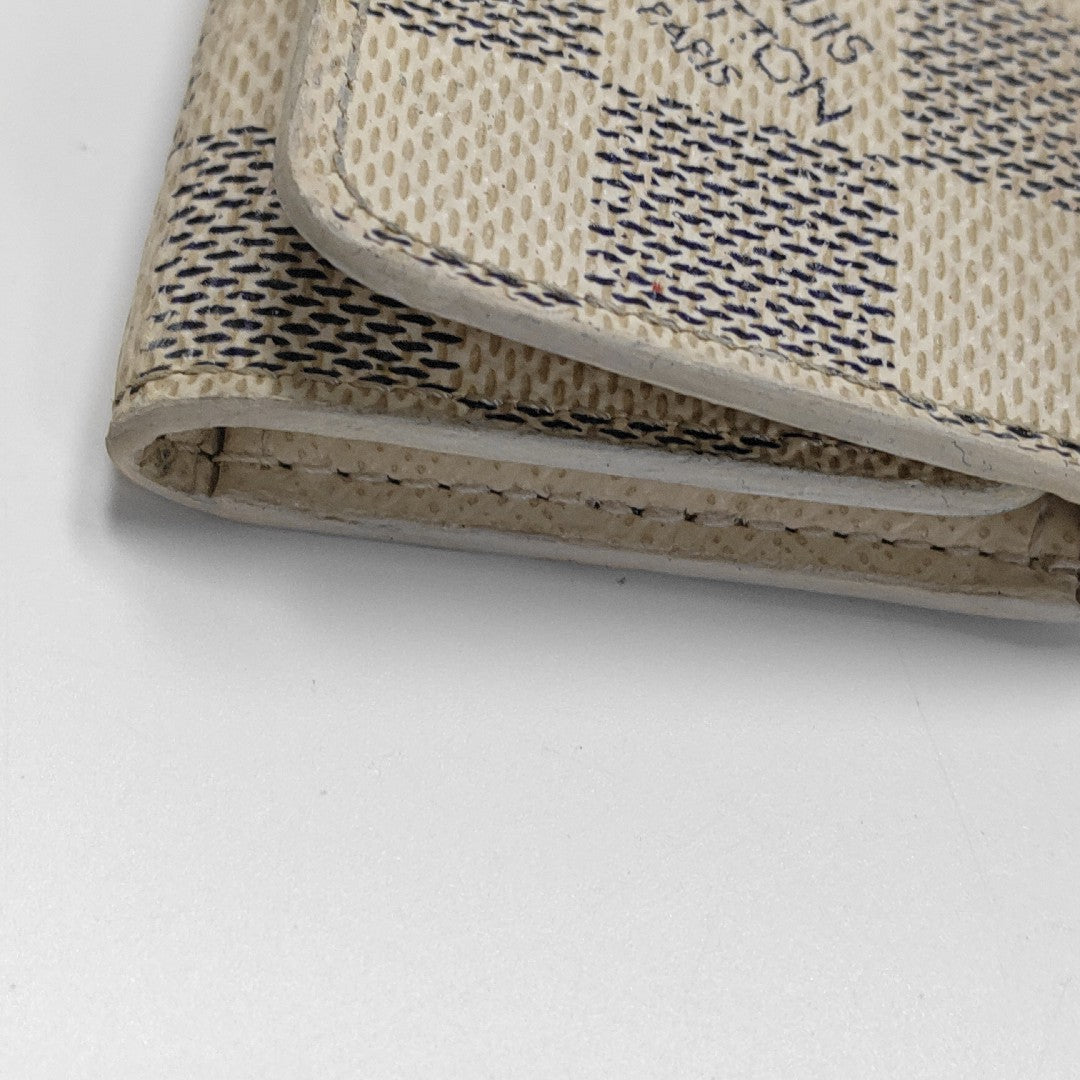 Damier Azur Coated Canvas Key Pouch White