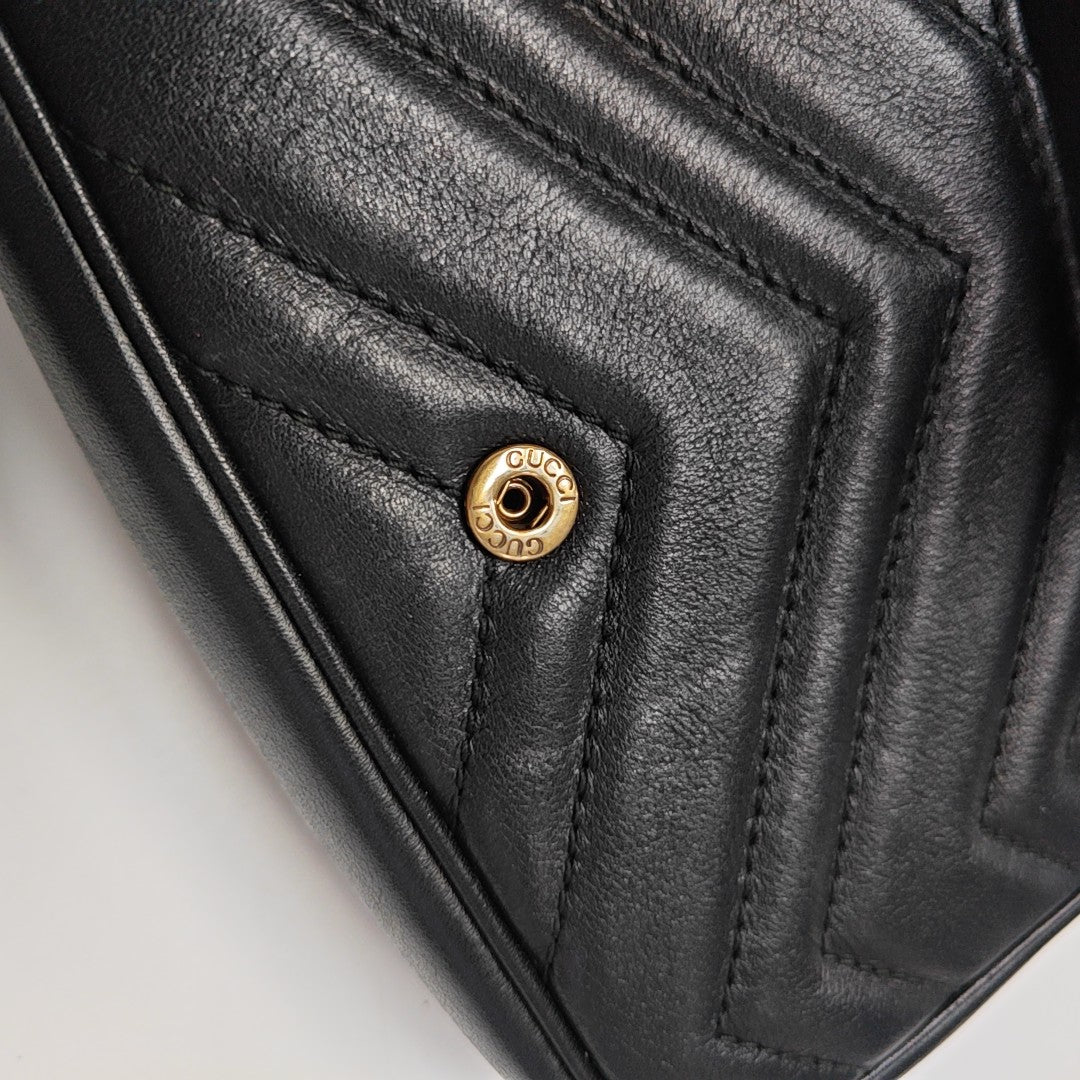 GG Marmont Mini Quilted Calfskin Black