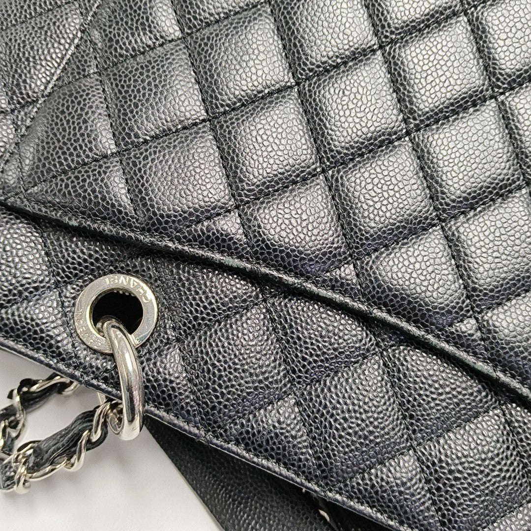 CHANEL GST Large Quilted Grained Calfskin Black