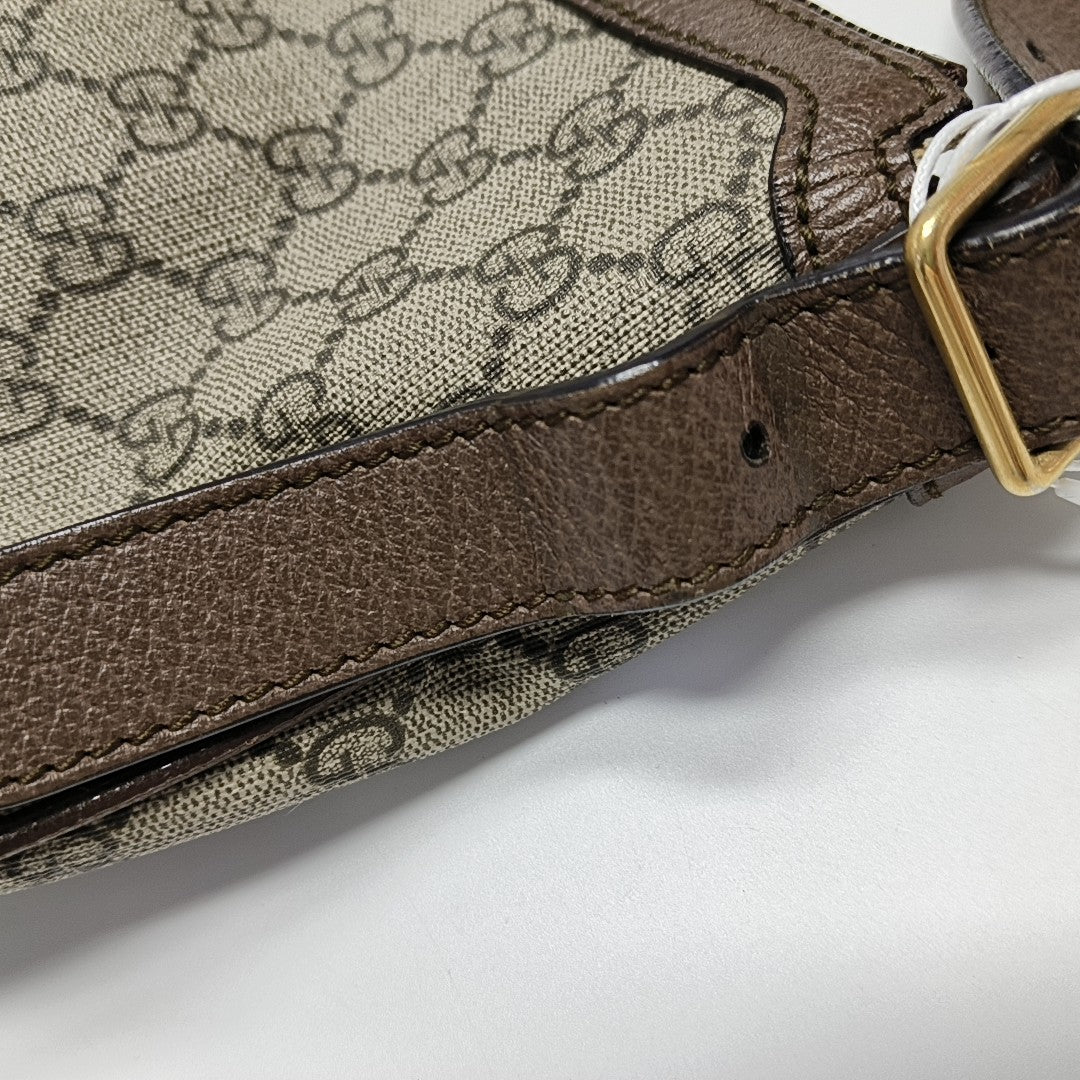 Ophidia Small Monogram Coated Canvas Beige