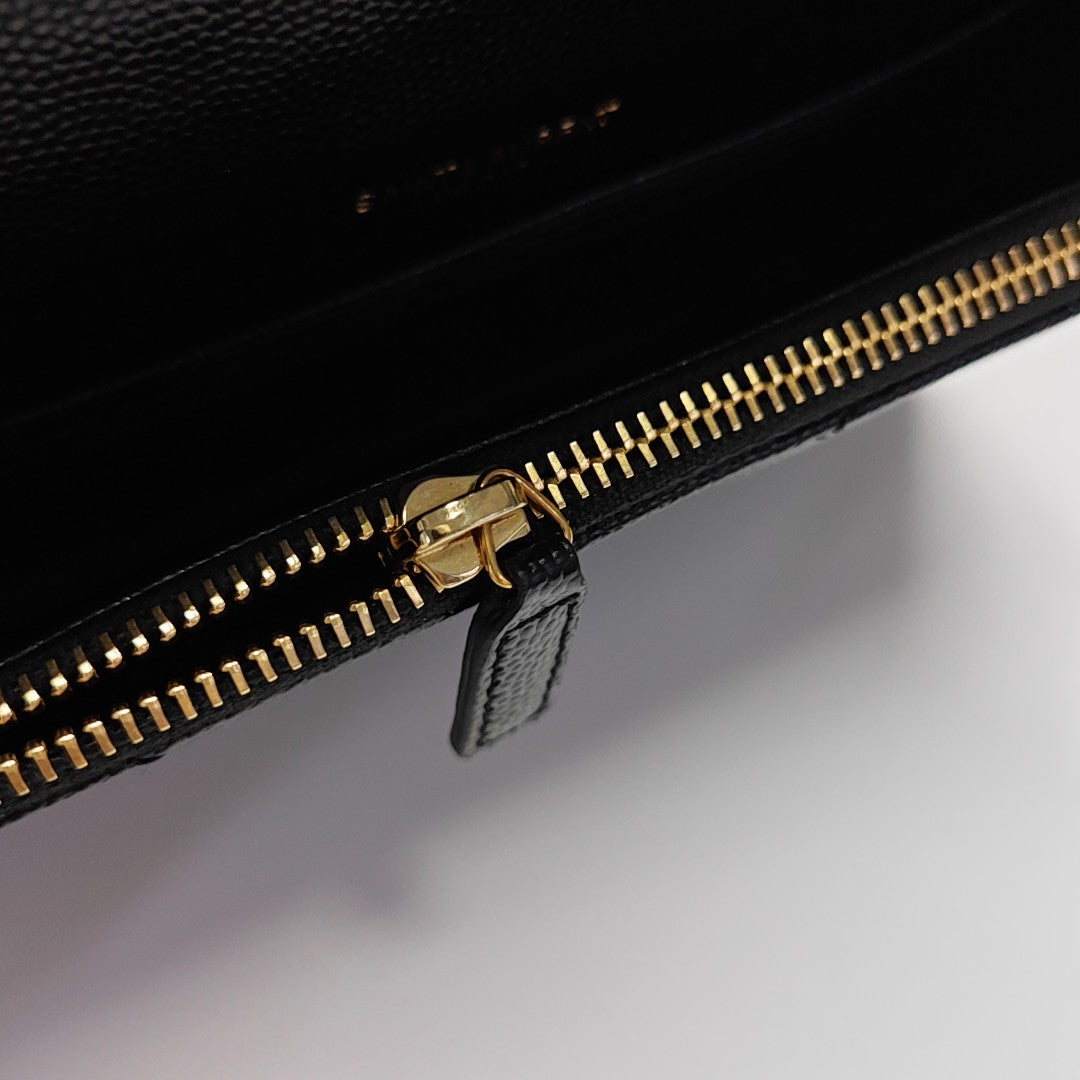 MONOGRAM Chevron Calfskin Black