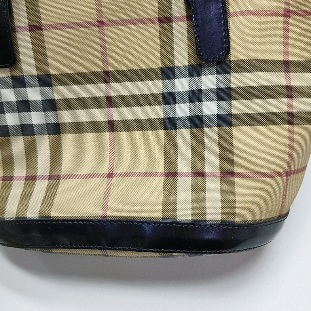 Coated Canvas Bucket Bag Beige