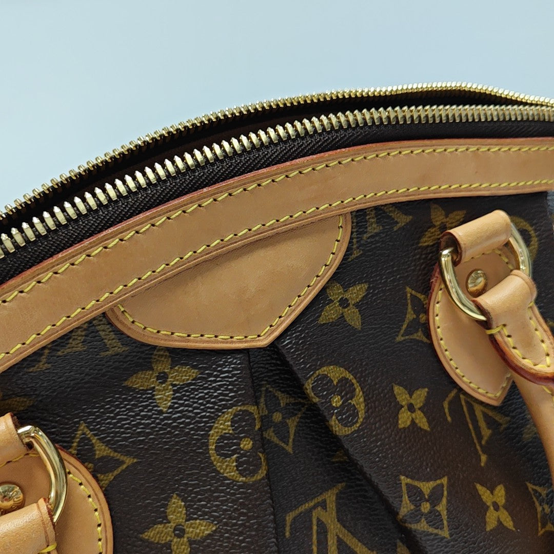 Monogram Coated Canvas Top Handle Bag Brown