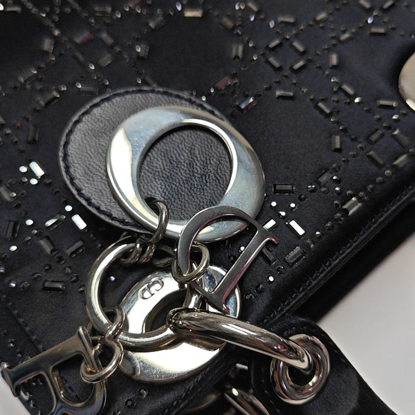 Lady Dior Mini Silk Satin Blue
