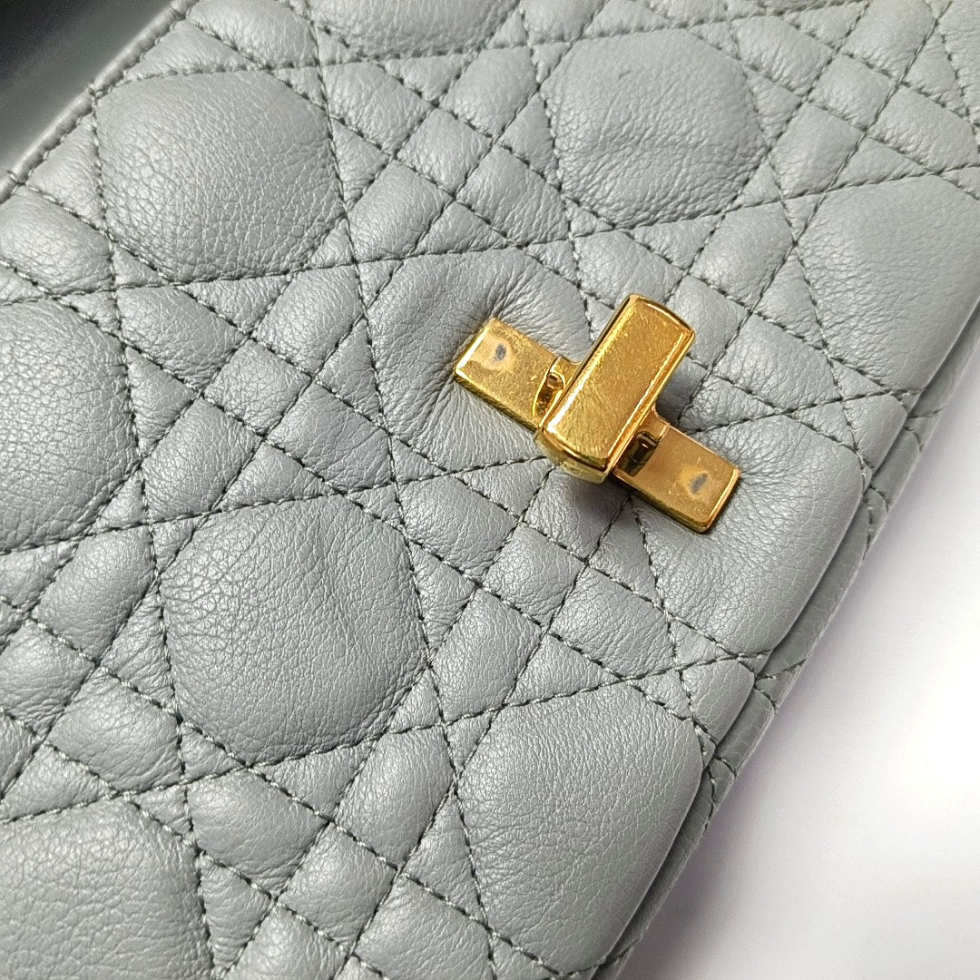 Dior Caro Small Cannage Calfskin Blue