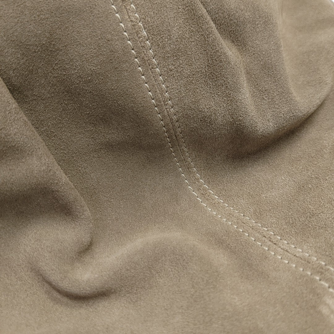 Suede Top Handle Bag Brown