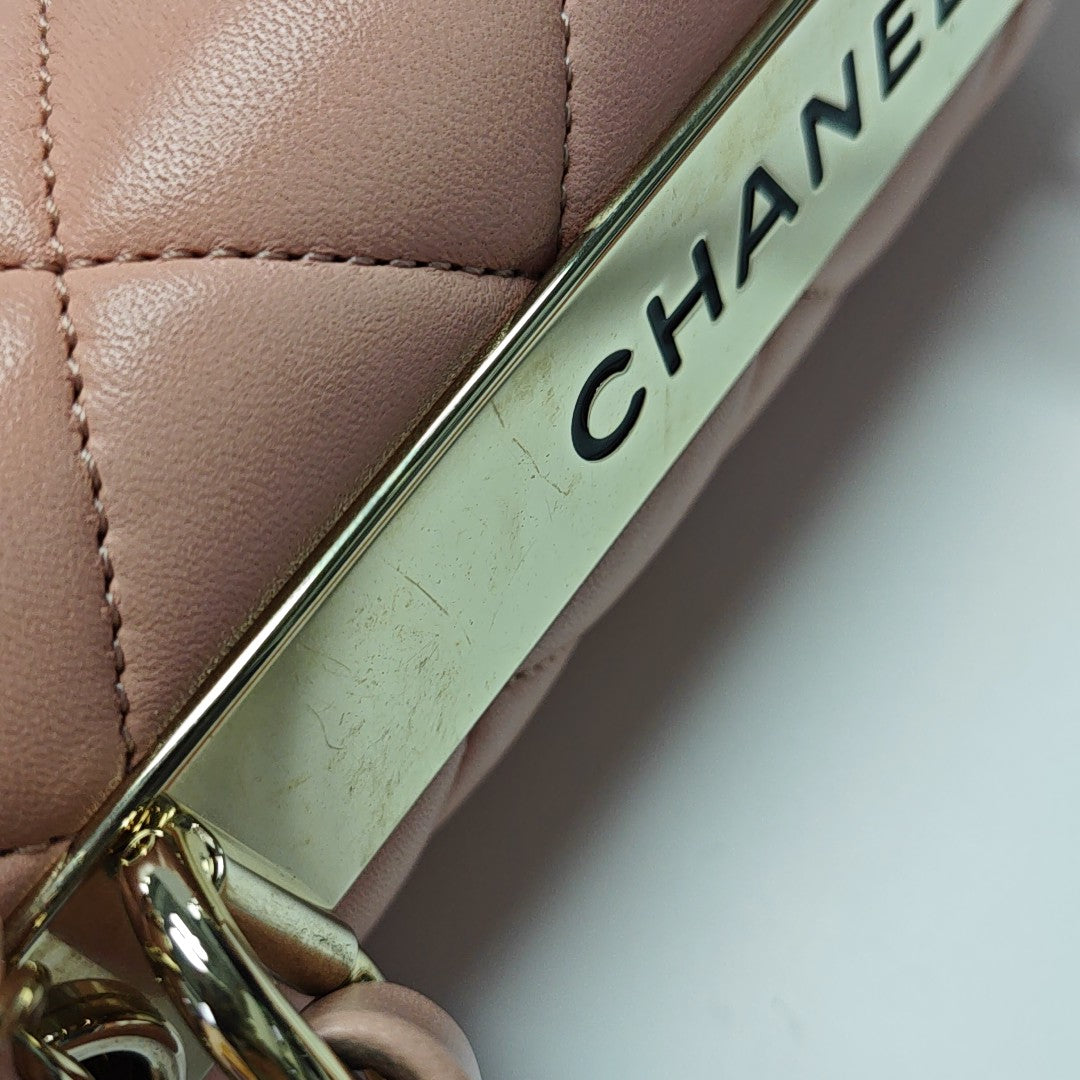 TRENDY CC Small Quilted Lambskin Pink