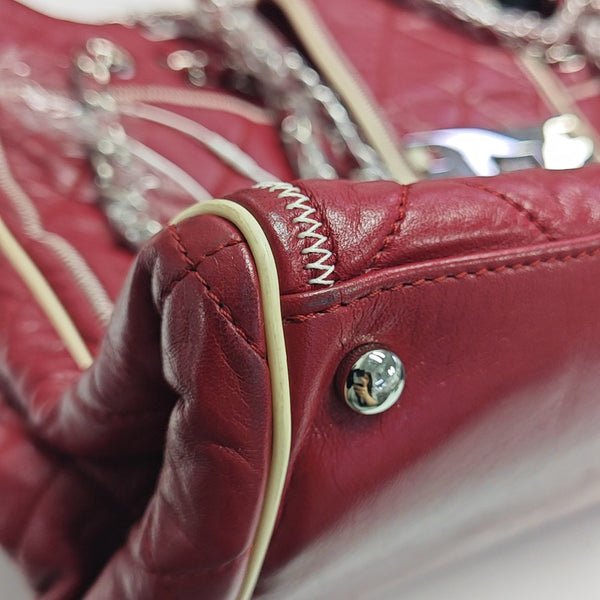 Quilted Lambskin Shoulder Bag Red