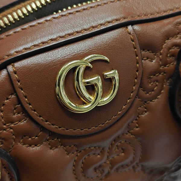 GG Matelassé Mini Quilted Calfskin Brown