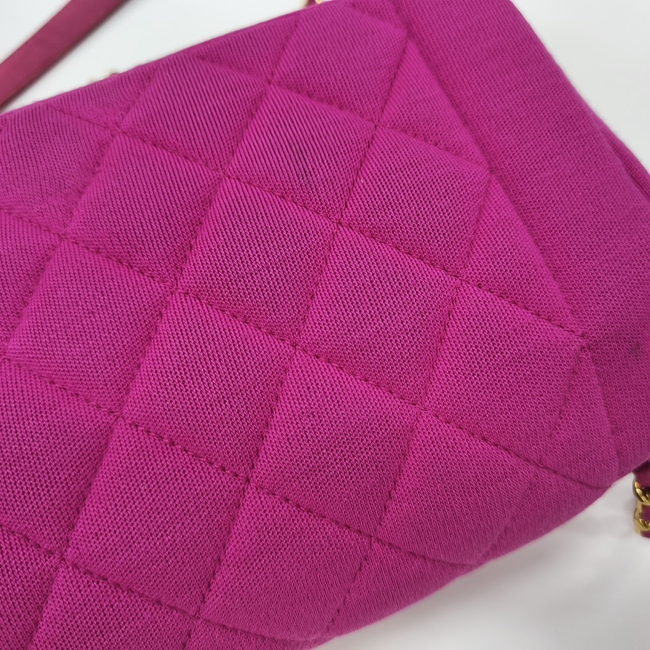 Quilted Fabric Shoulder Bag Pink
