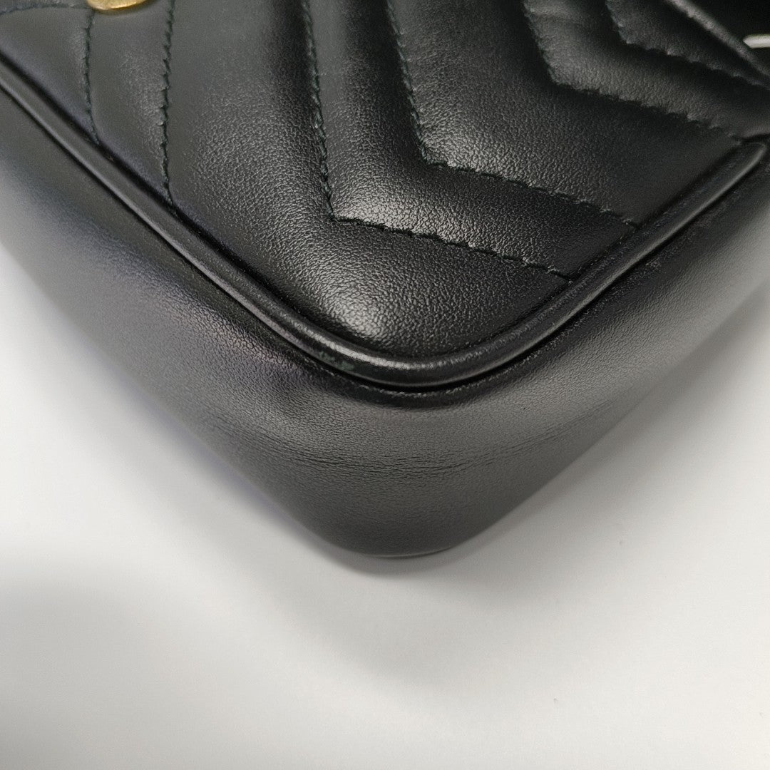 GG Marmont Mini Quilted Calfskin Black