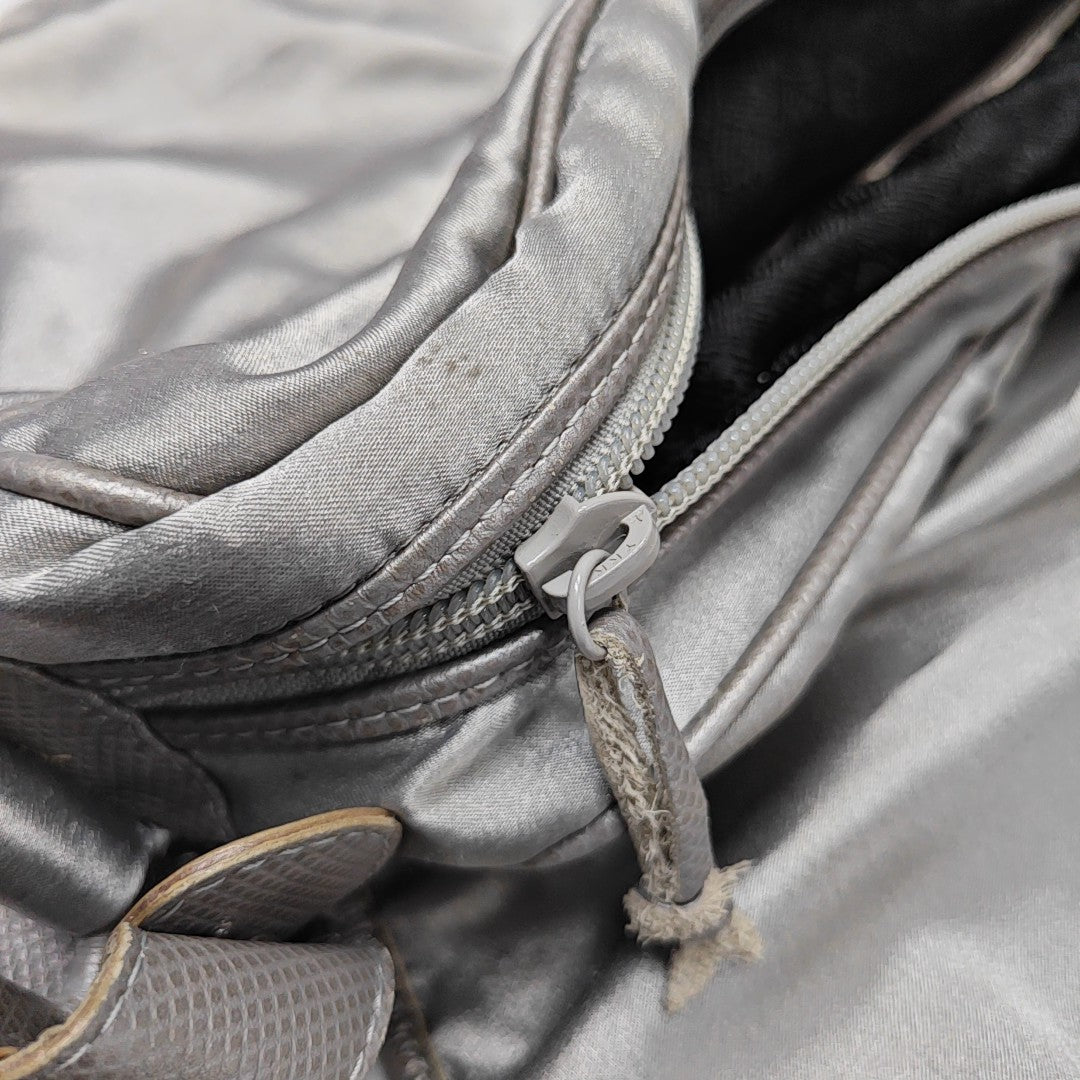 Nylon Shoulder Bag Silver