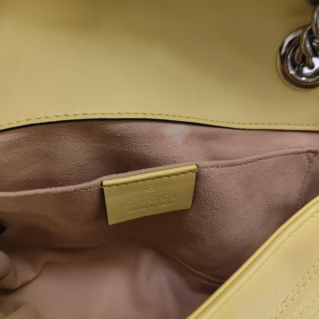 GG Marmont Small Quilted Calfskin Yellow