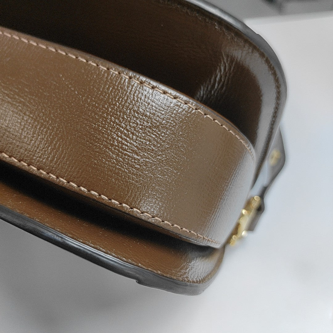 Horsebit 1955 Medium Monogram Coated Canvas Beige