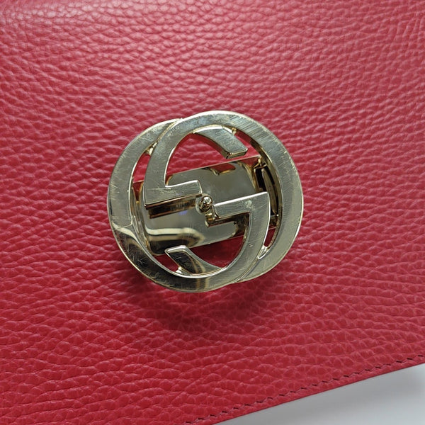 Interlocking G Small Calfskin Red