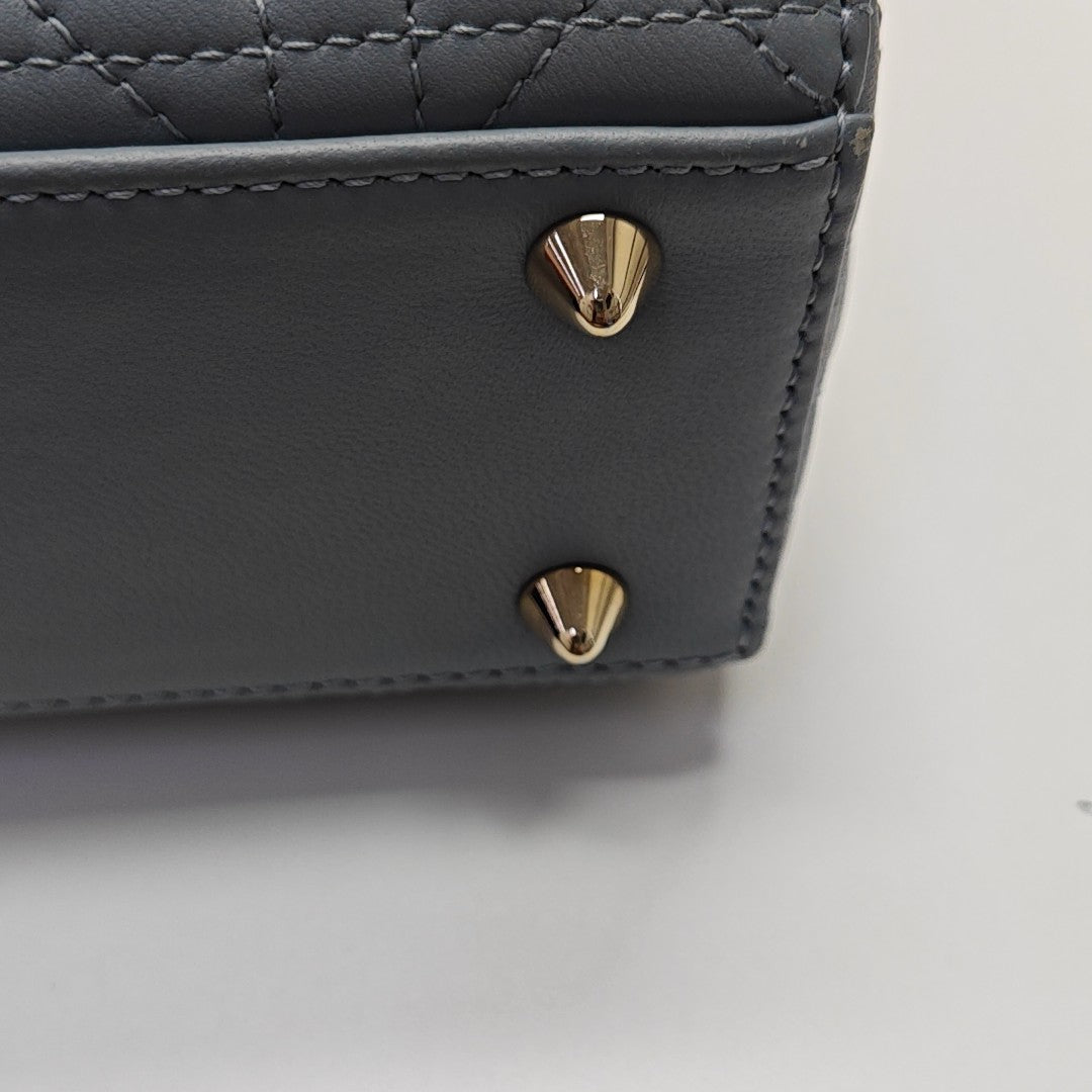 Lady Dior Small Cannage Lambskin Blue