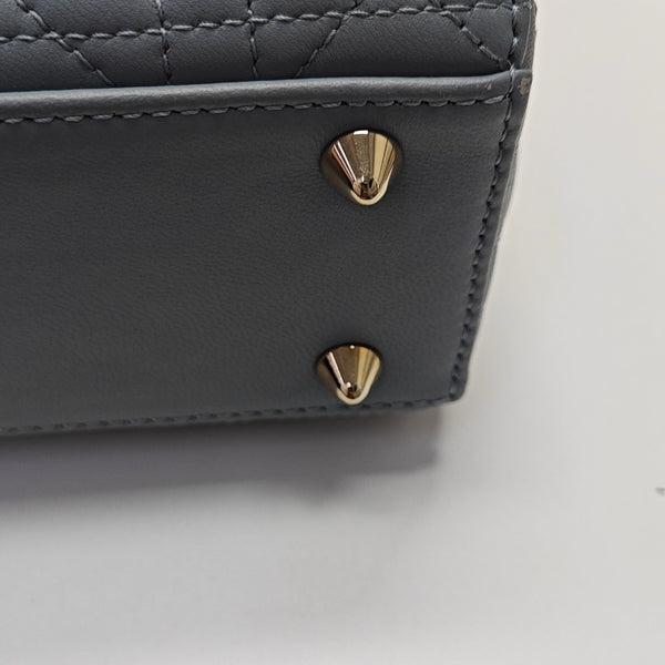 Lady Dior Small Cannage Lambskin Blue