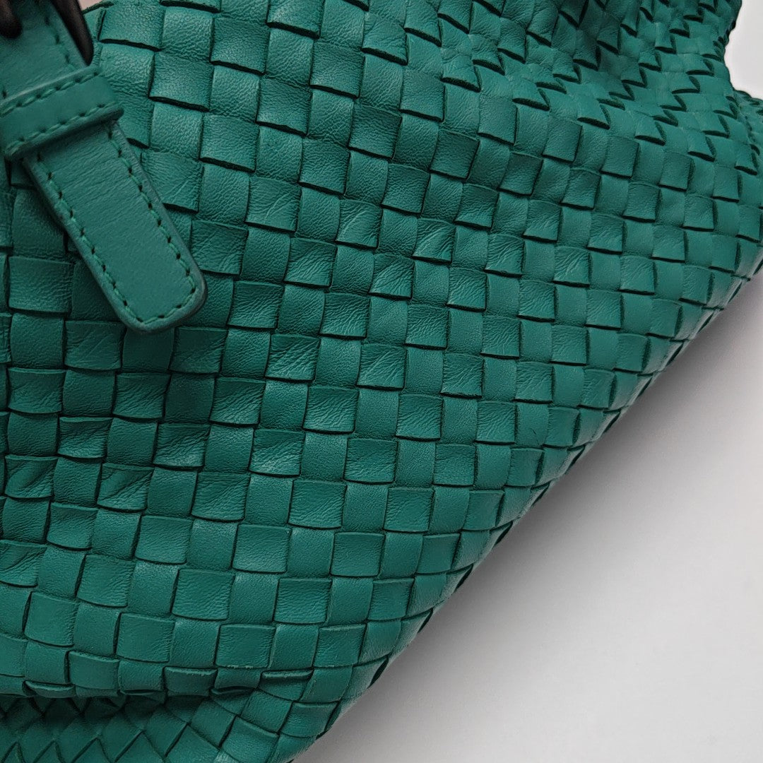 Lambskin Top Handle Bag Green
