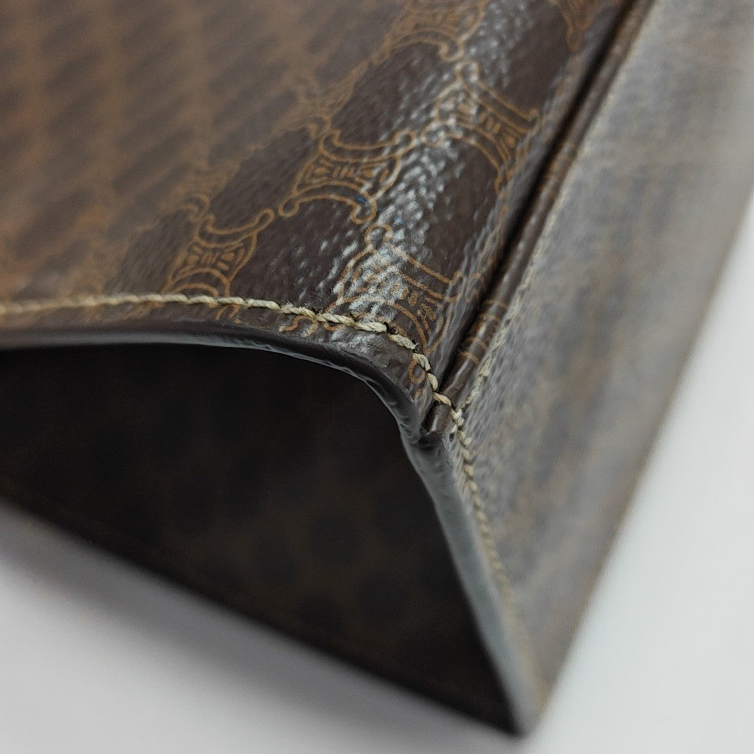 Coated Canvas Shoulder Bag Brown