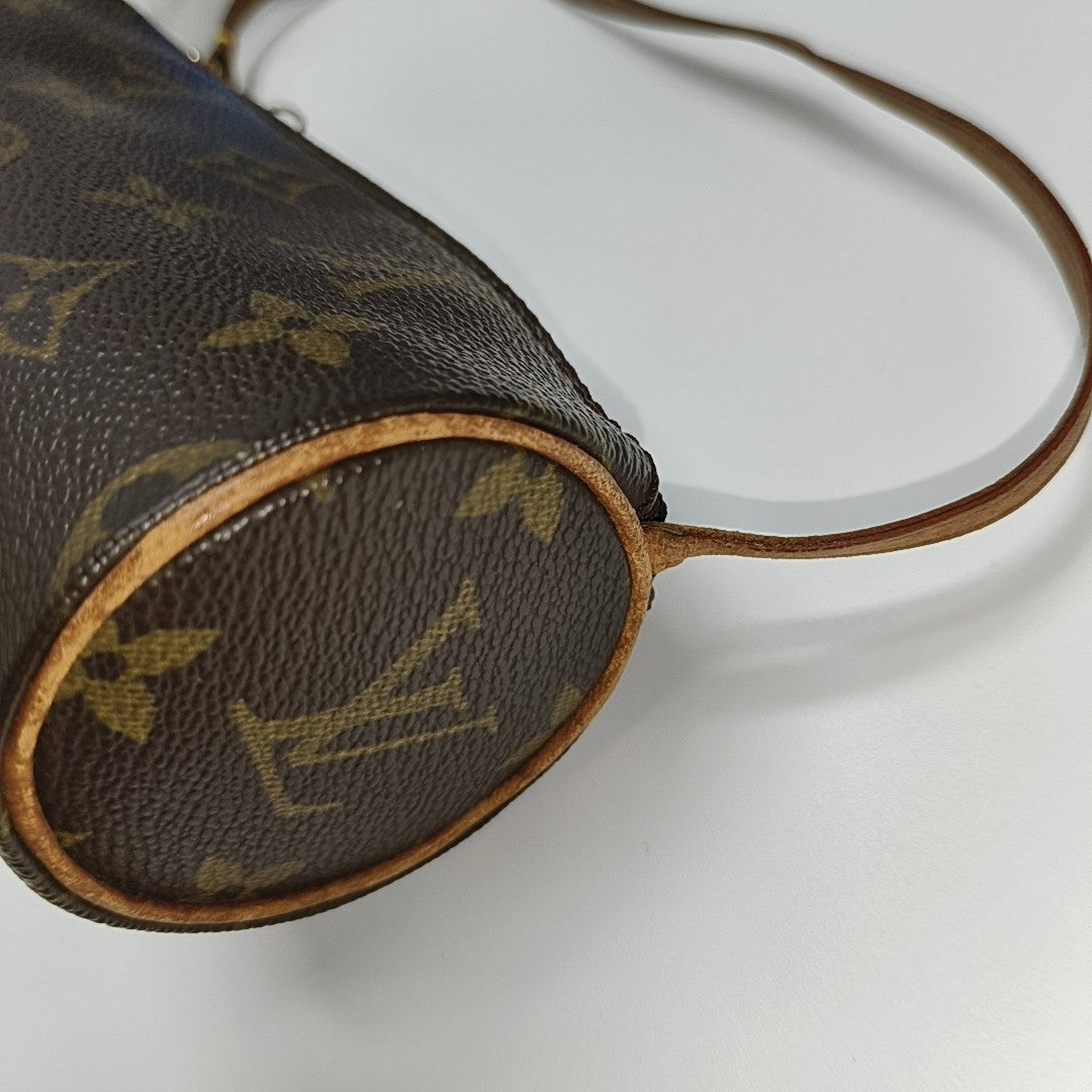 PAPILLON Mini Monogram Coated Canvas Brown