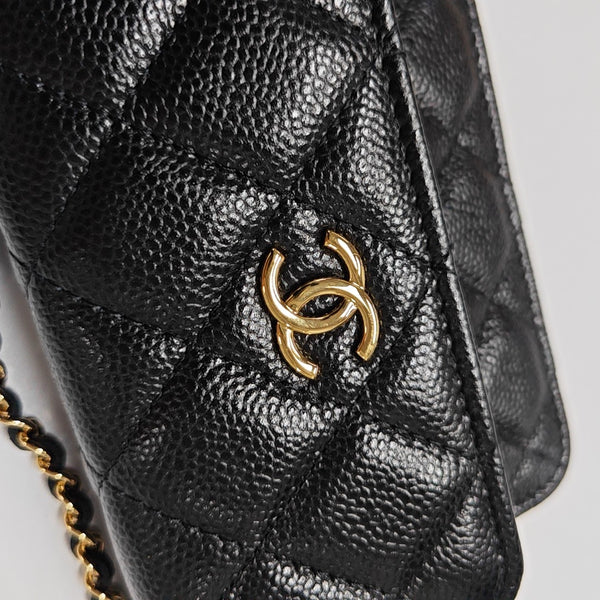 WOC Quilted Grained Calfskin Black