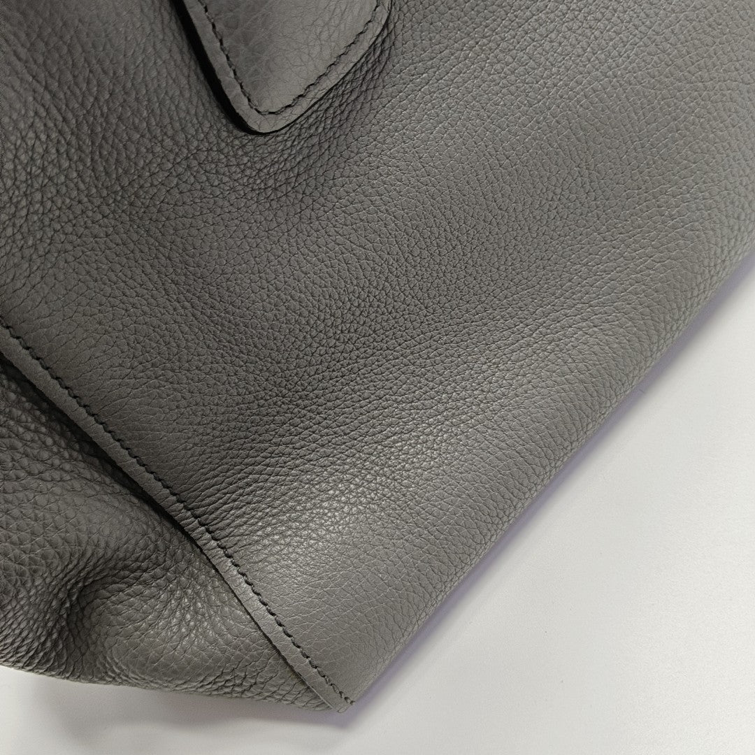 Leather Tote Bag Gray
