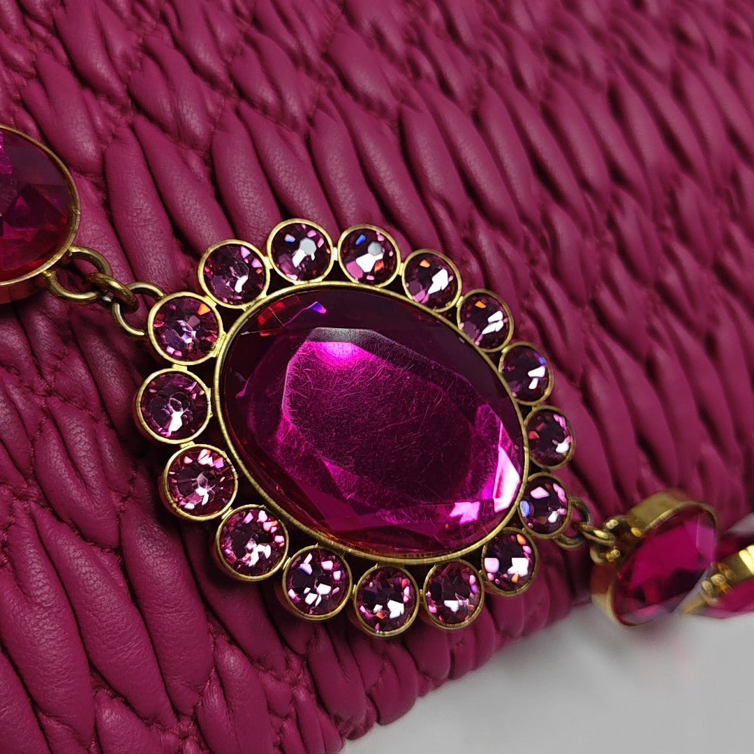 Crystal Quilted Lambskin Red