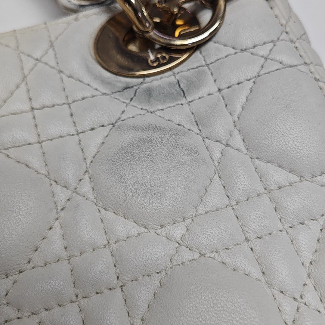 Lady Dior Small Cannage Lambskin White