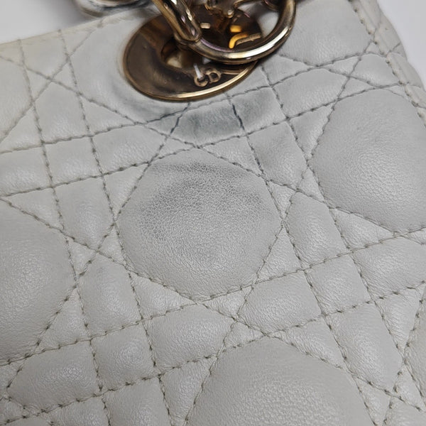Lady Dior Small Cannage Lambskin White