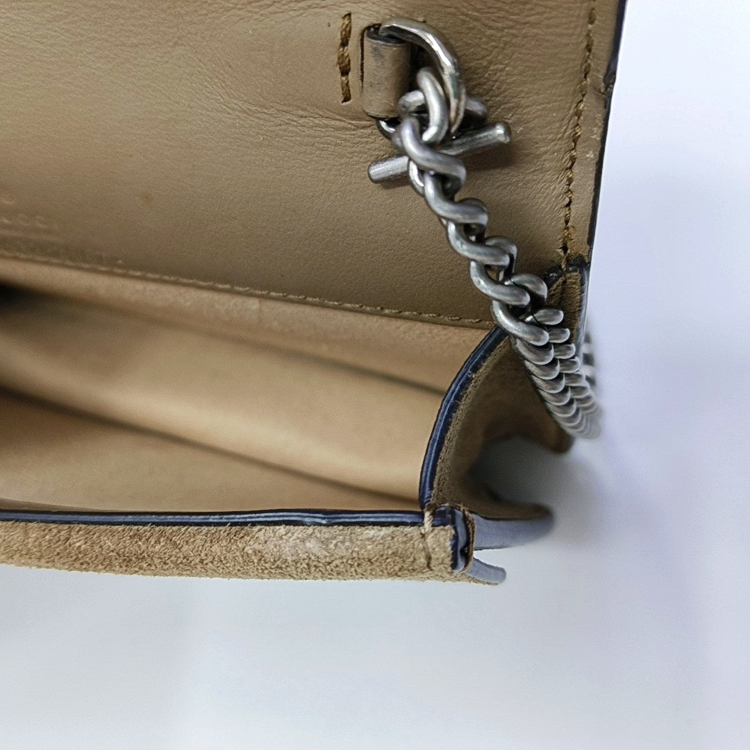 Dionysus Super Mini Monogram Coated Canvas Beige