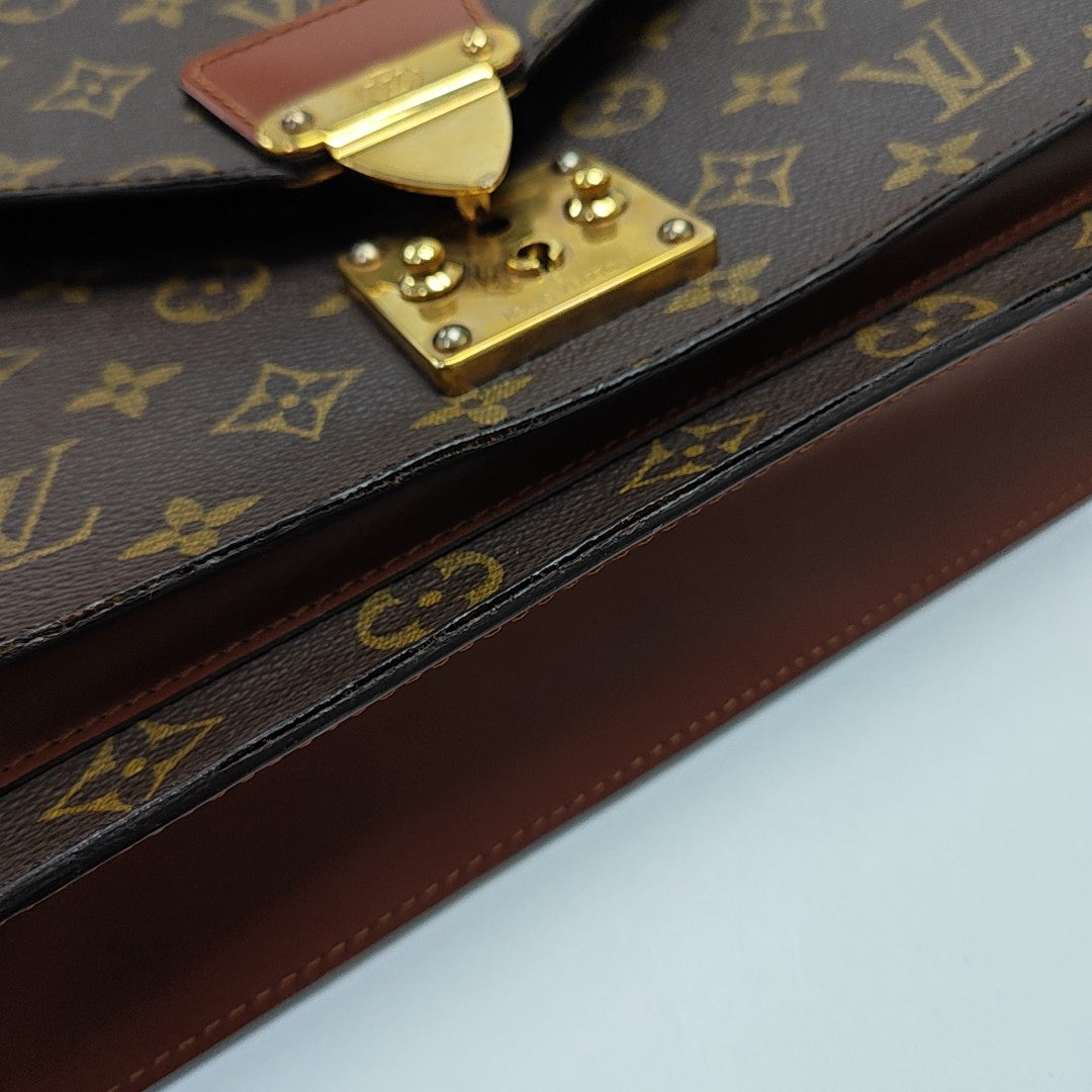 MONCEAU Monogram Coated Canvas Brown