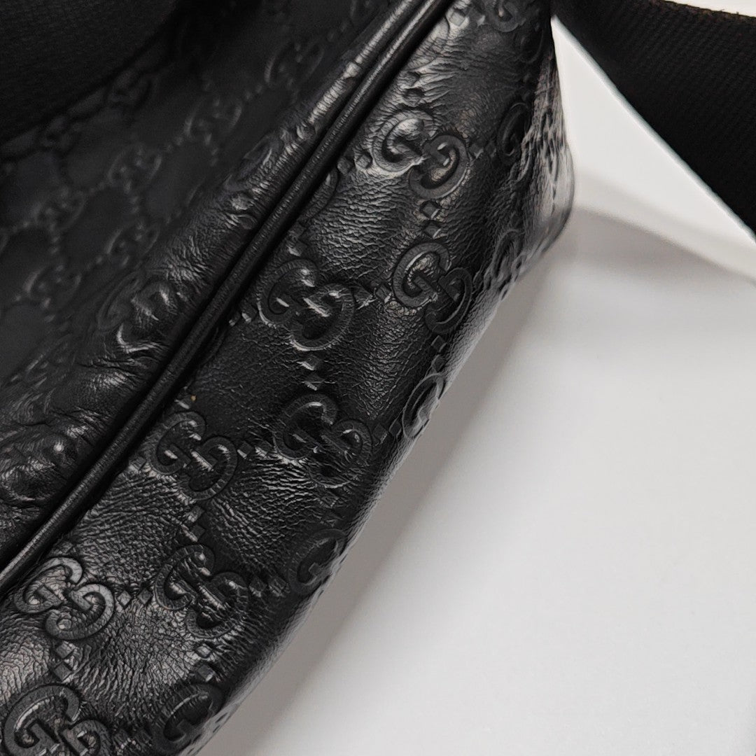 Monogram Calfskin Shoulder Bag Black