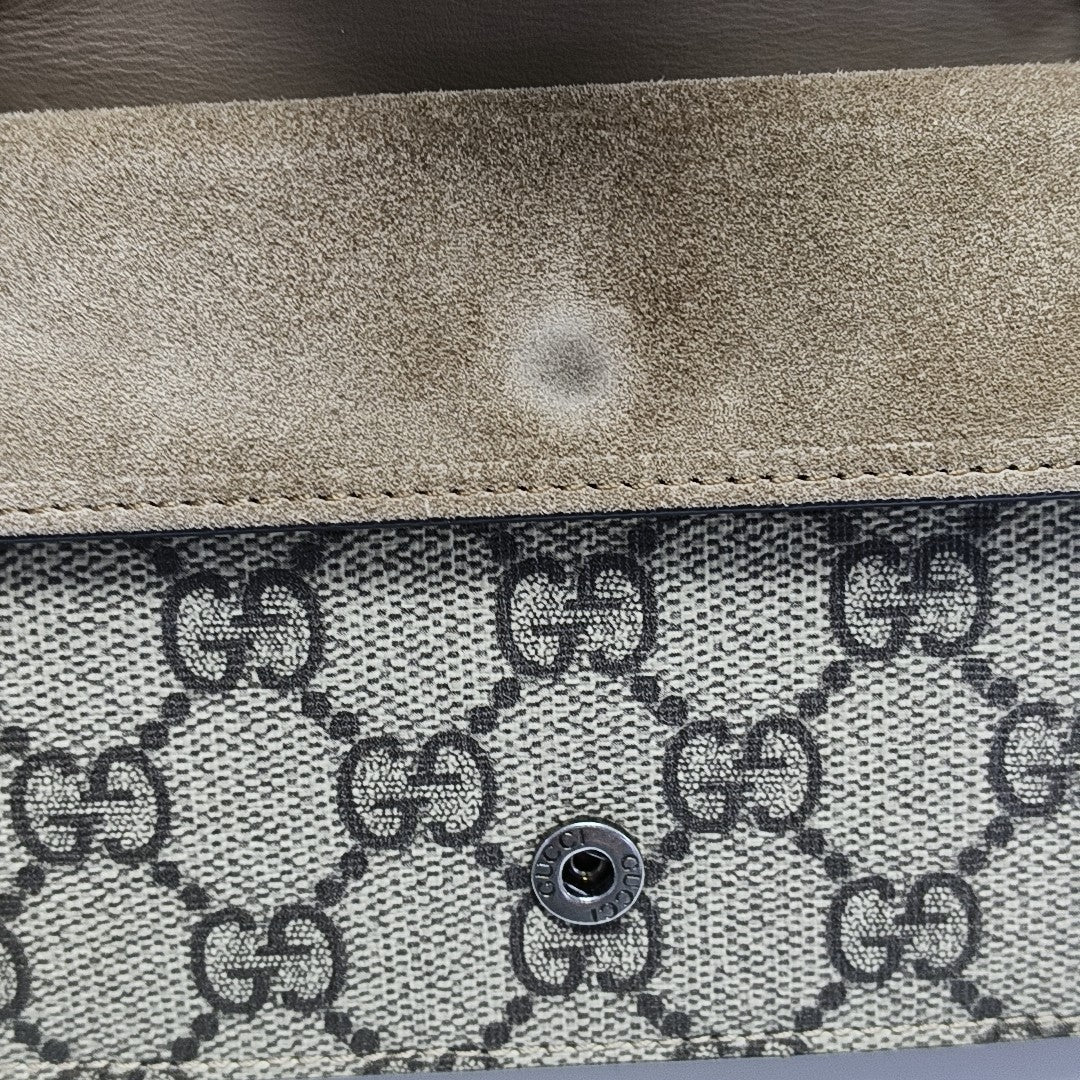 Dionysus Super Mini Monogram Coated Canvas Beige