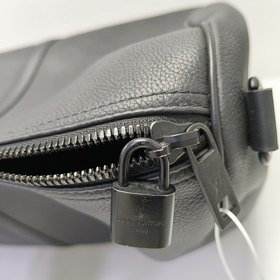 KEEPALL 55 Calfskin Black