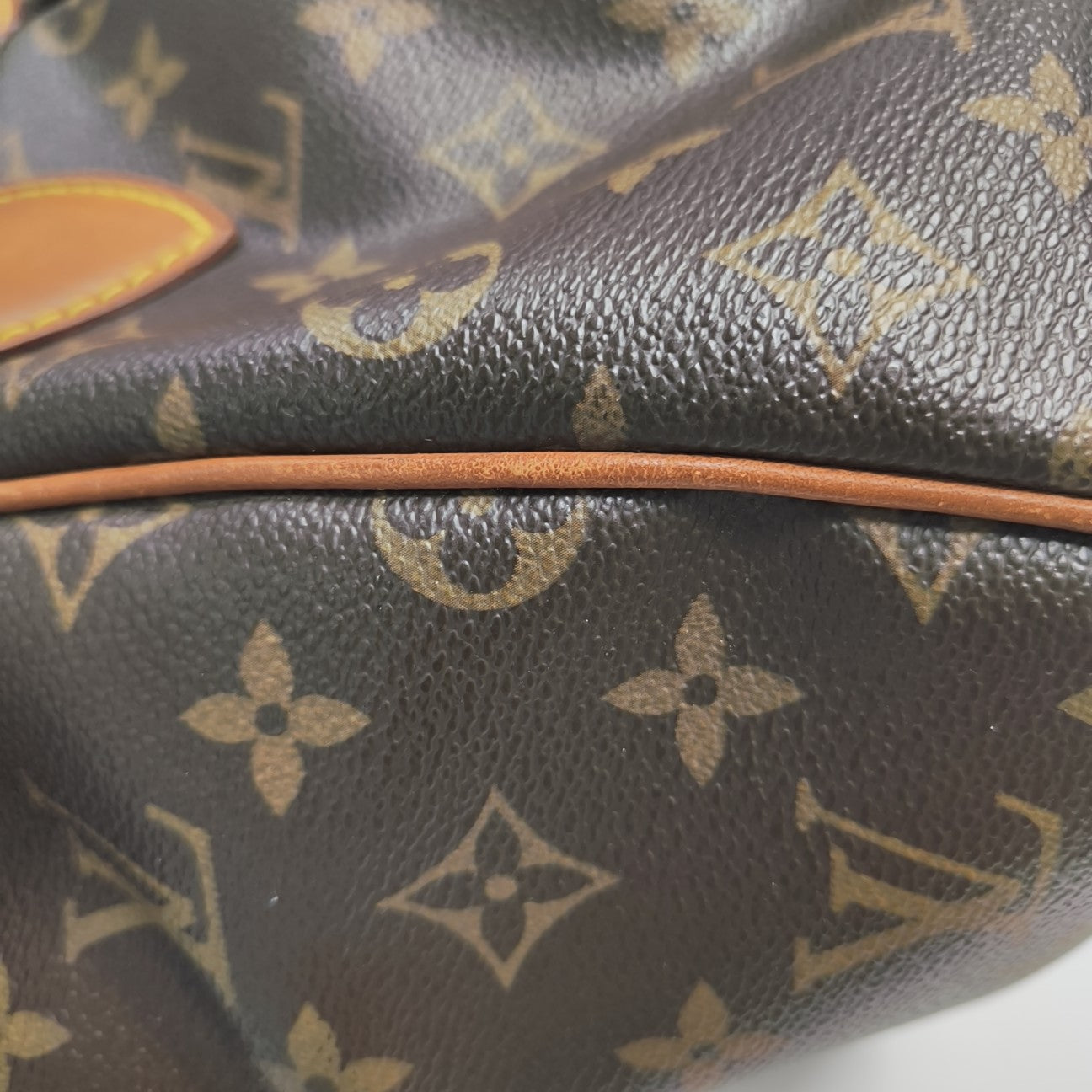 Monogram Coated Canvas Top Handle Bag Brown