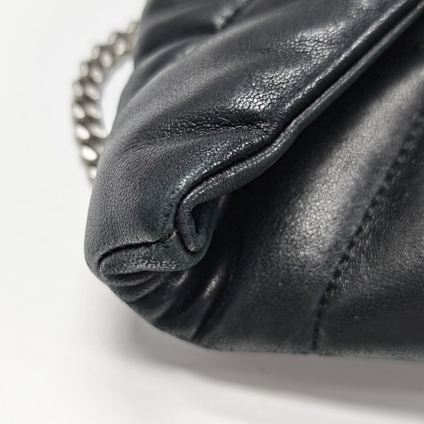 PUFFER Mini Chevron Lambskin Black
