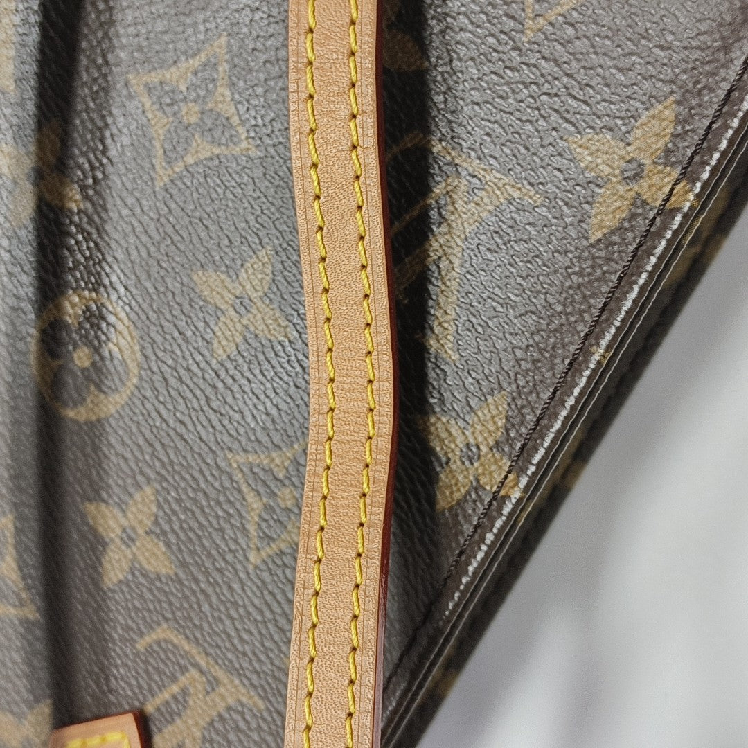 SAC PLAT Mini Monogram Coated Canvas Brown