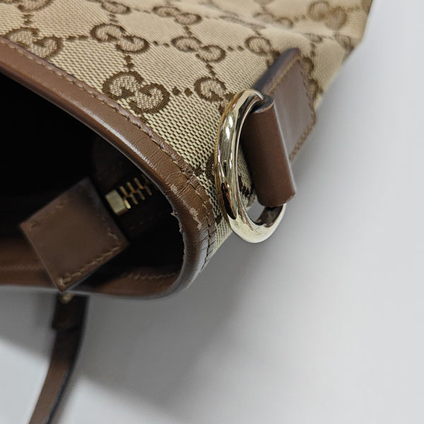 Monogram Canvas Shoulder Bag Brown