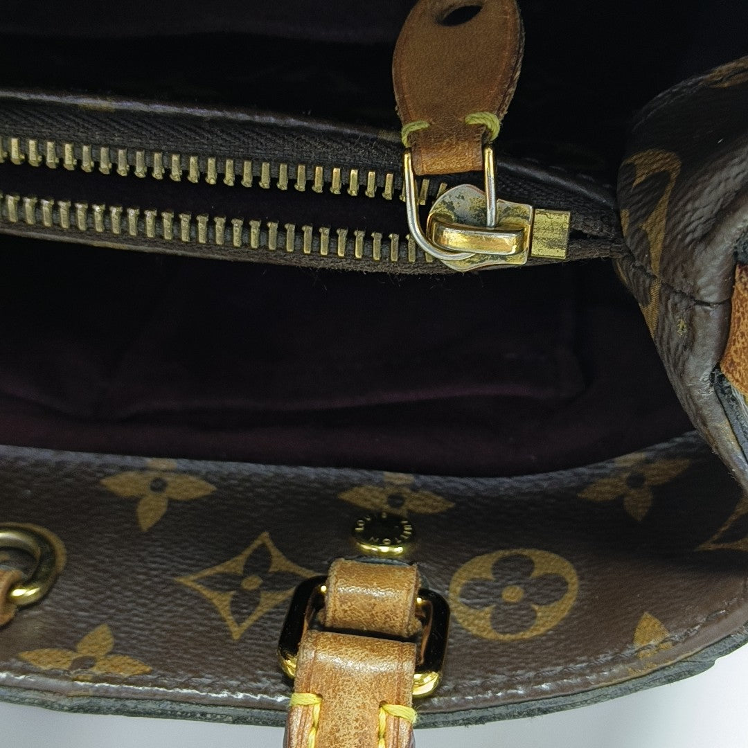 MONTAIGNE BB Monogram Coated Canvas Brown