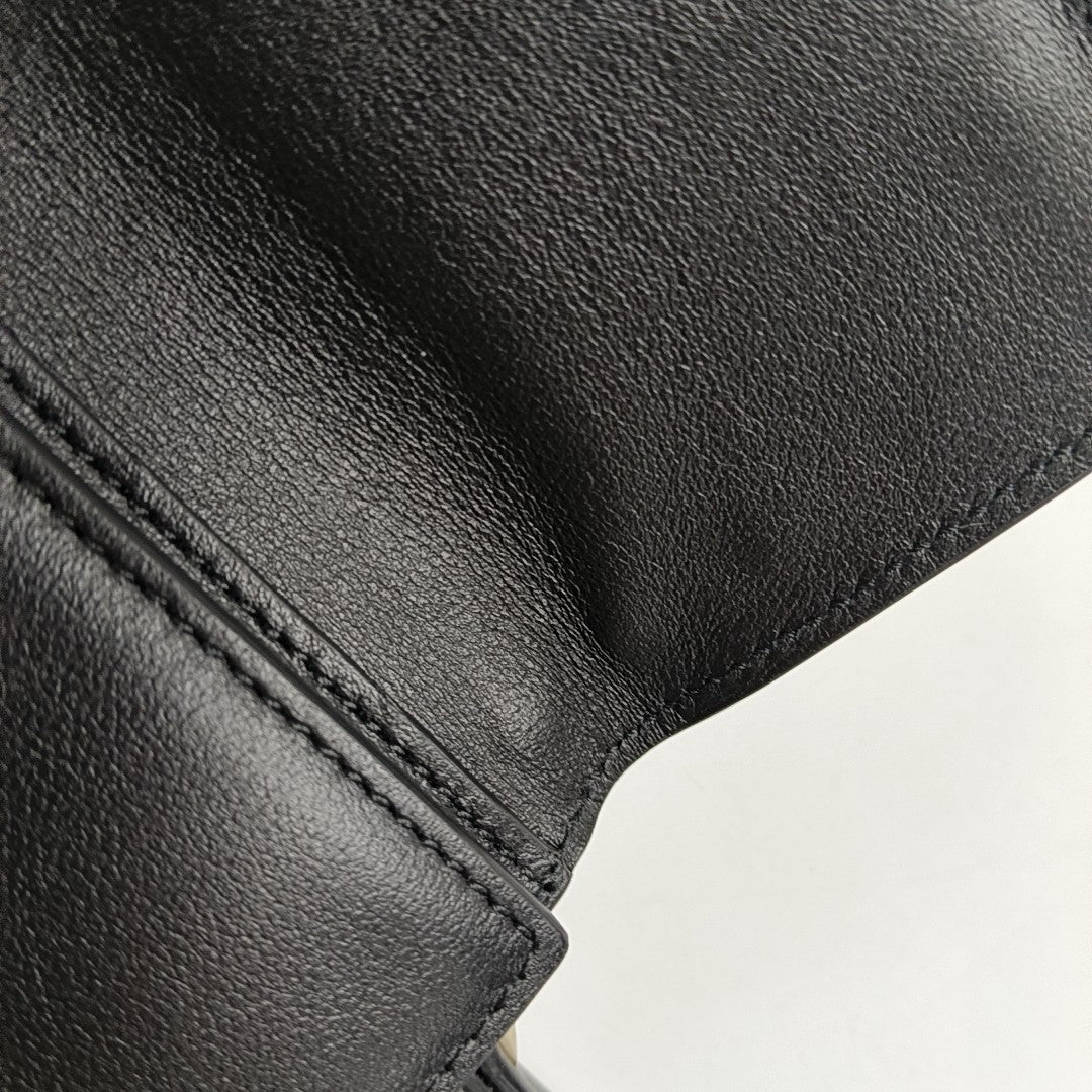 Rockstud Calfskin Black Wallet