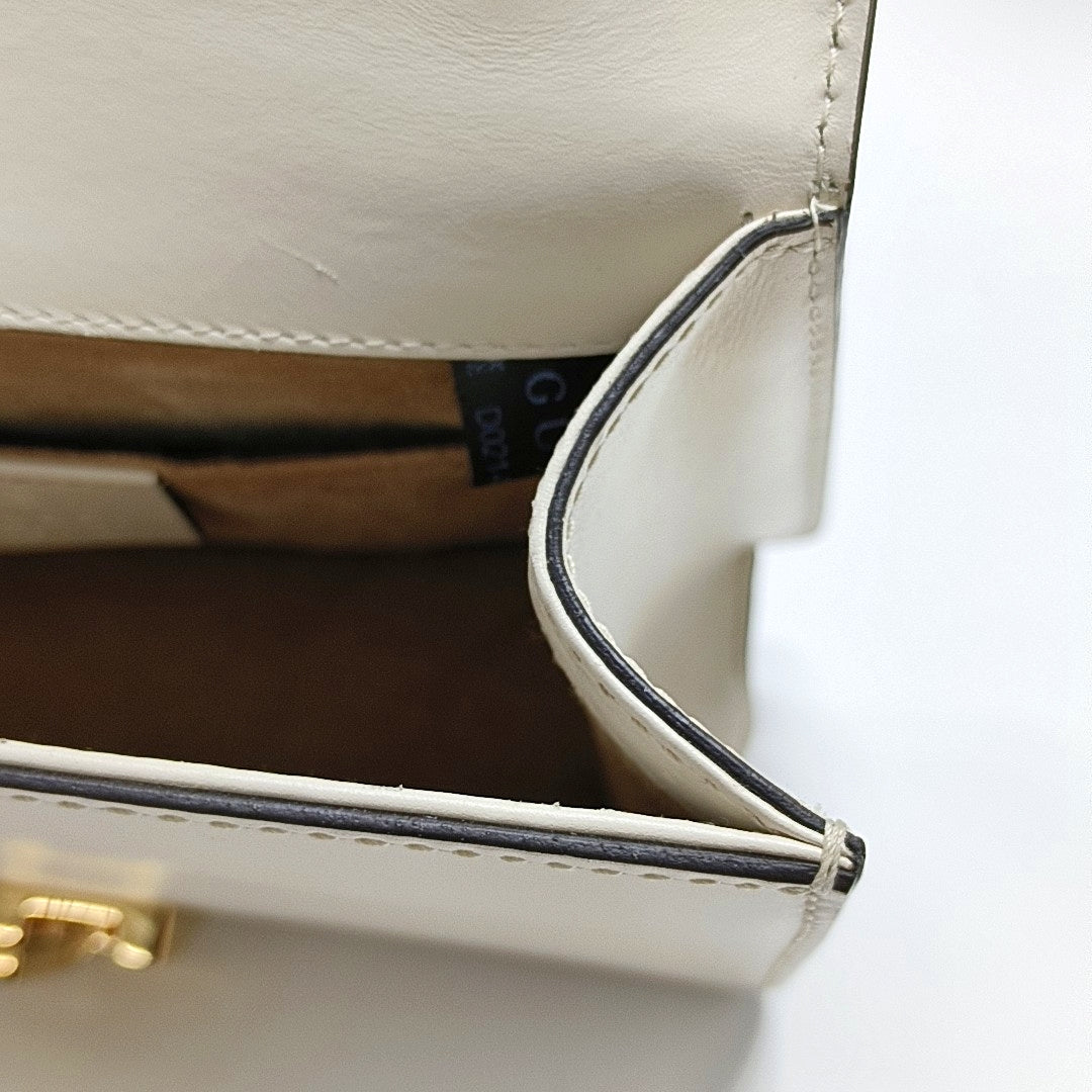 Authenticated pre-owned  Sylvie Mini Calfskin White - Shoulder Bag at Looply
