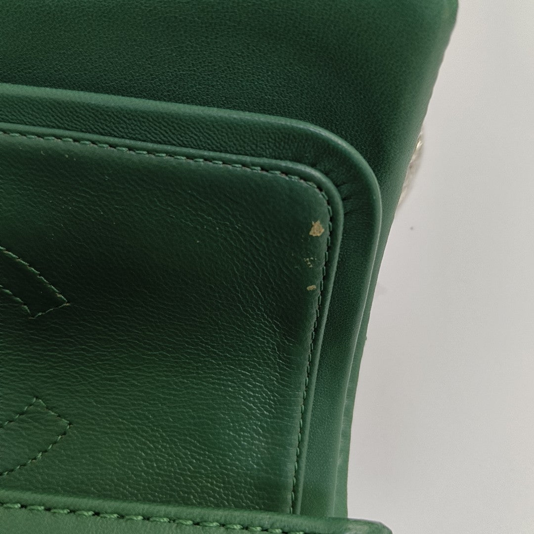 2.55 225 (small) Quilted Patent Leather Green