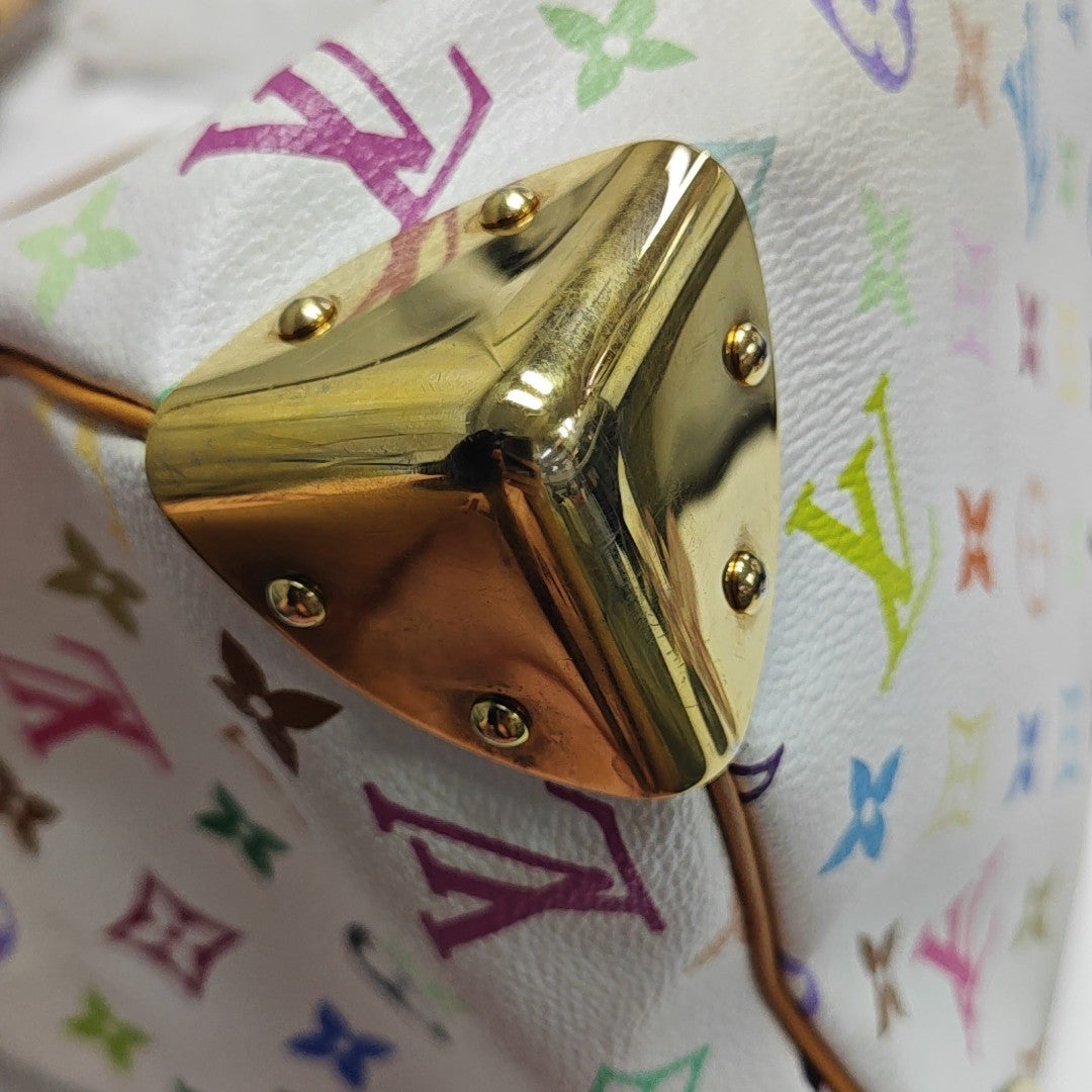 LV × TM SPEEDY 30 Monogram Coated Canvas White