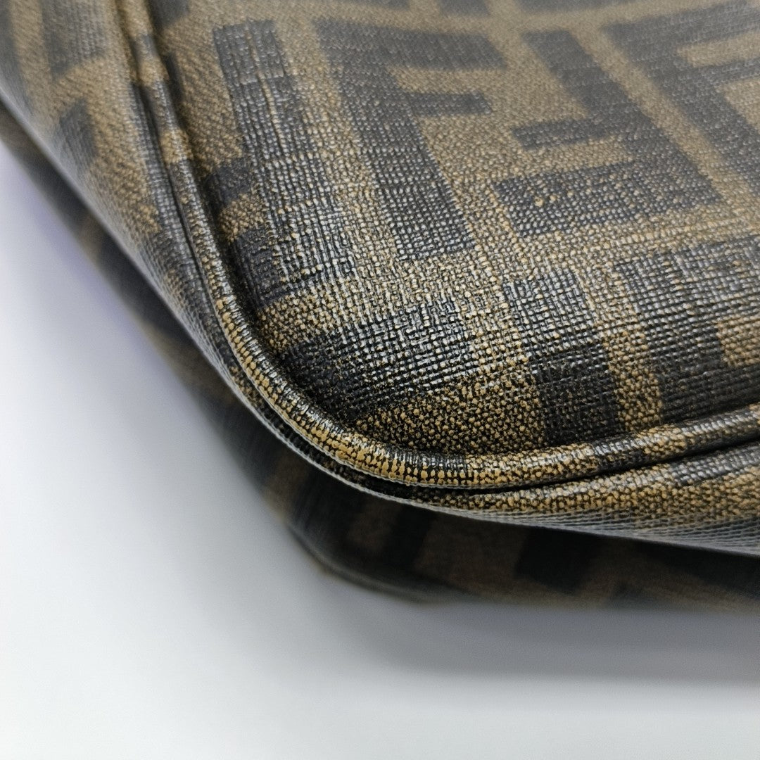 Coated Canvas Shoulder Bag Beige